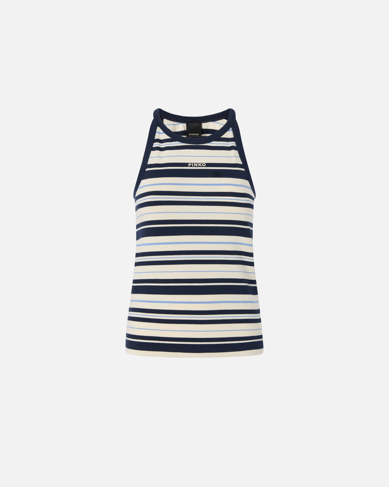 RIBBED VEST TOP WITH PINKO LOGO 3