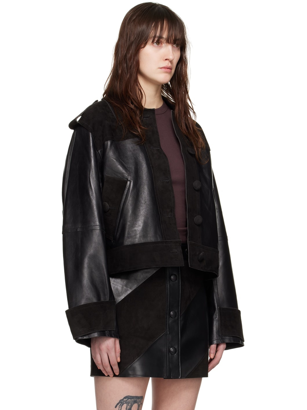Black Corinne Leather Jacket - 2