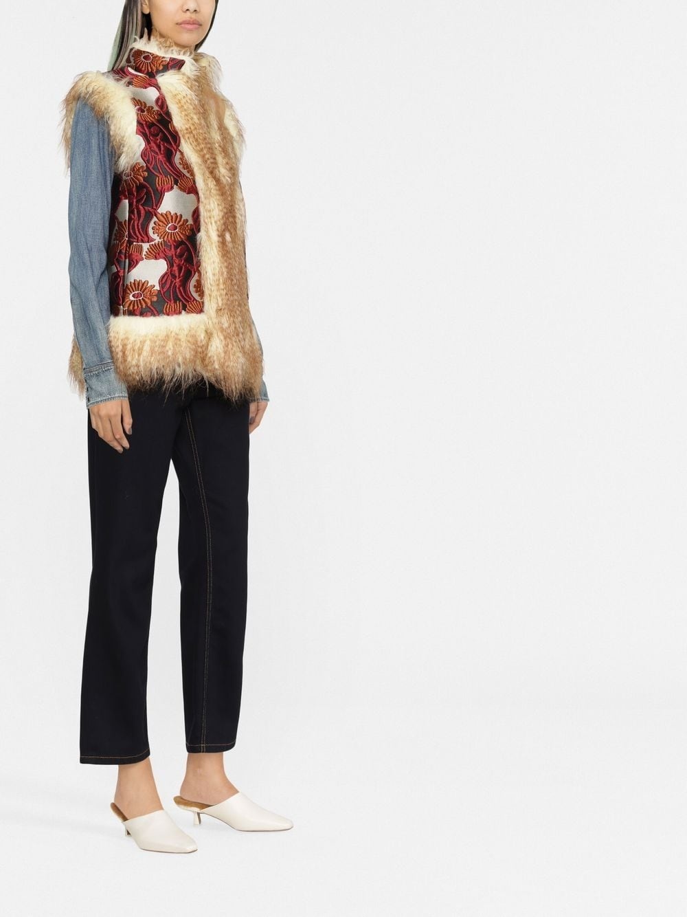 faux-fur trimmed gliet - 3