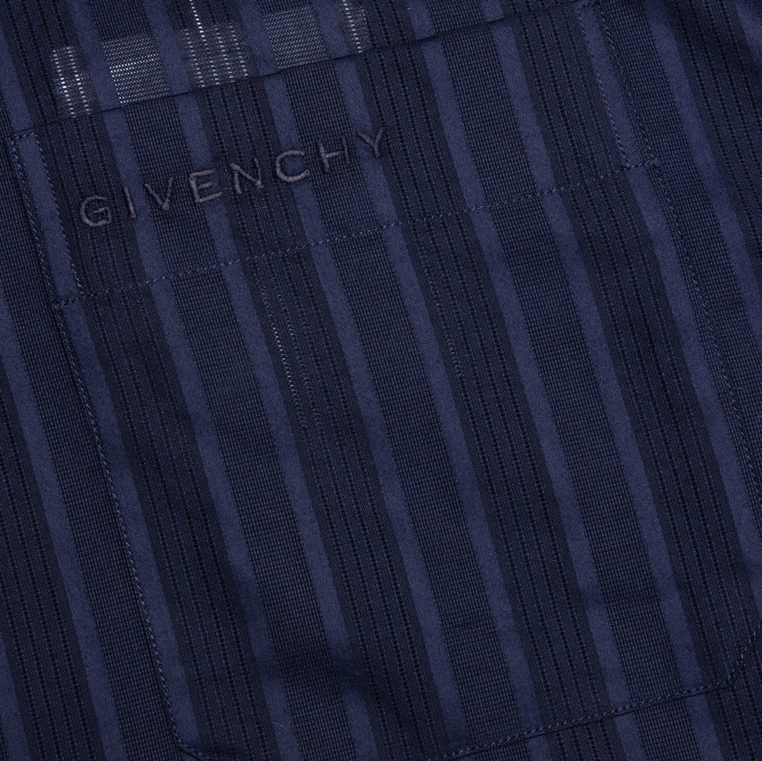 COTTON VOILE SHIRT WITH STRIPES - NAVY - 4