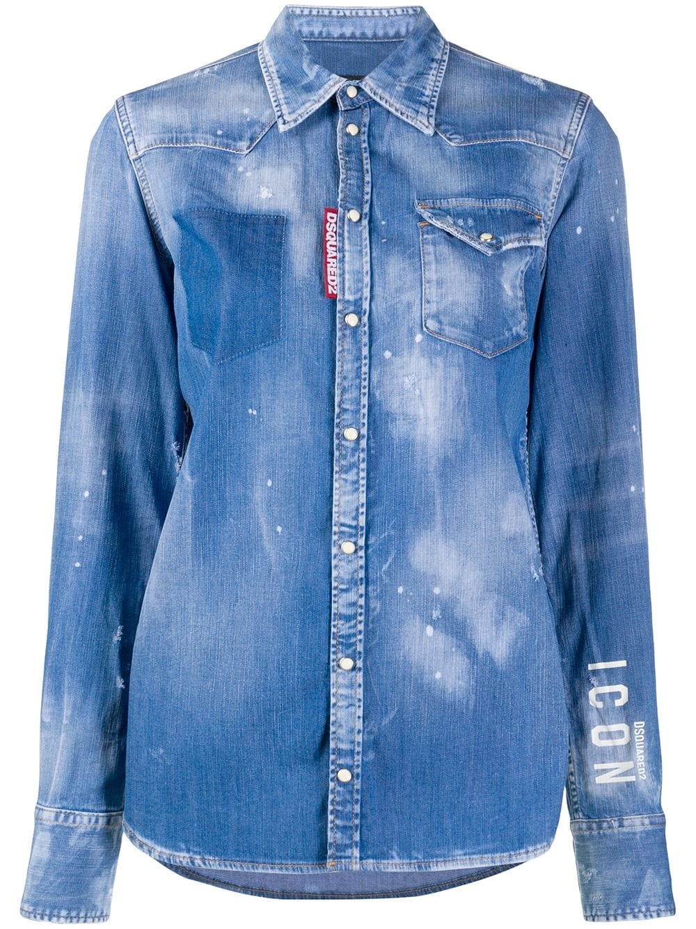 distressed denim shirt - 1