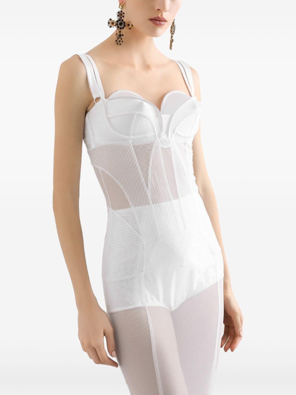 corset-style midi dress - 4