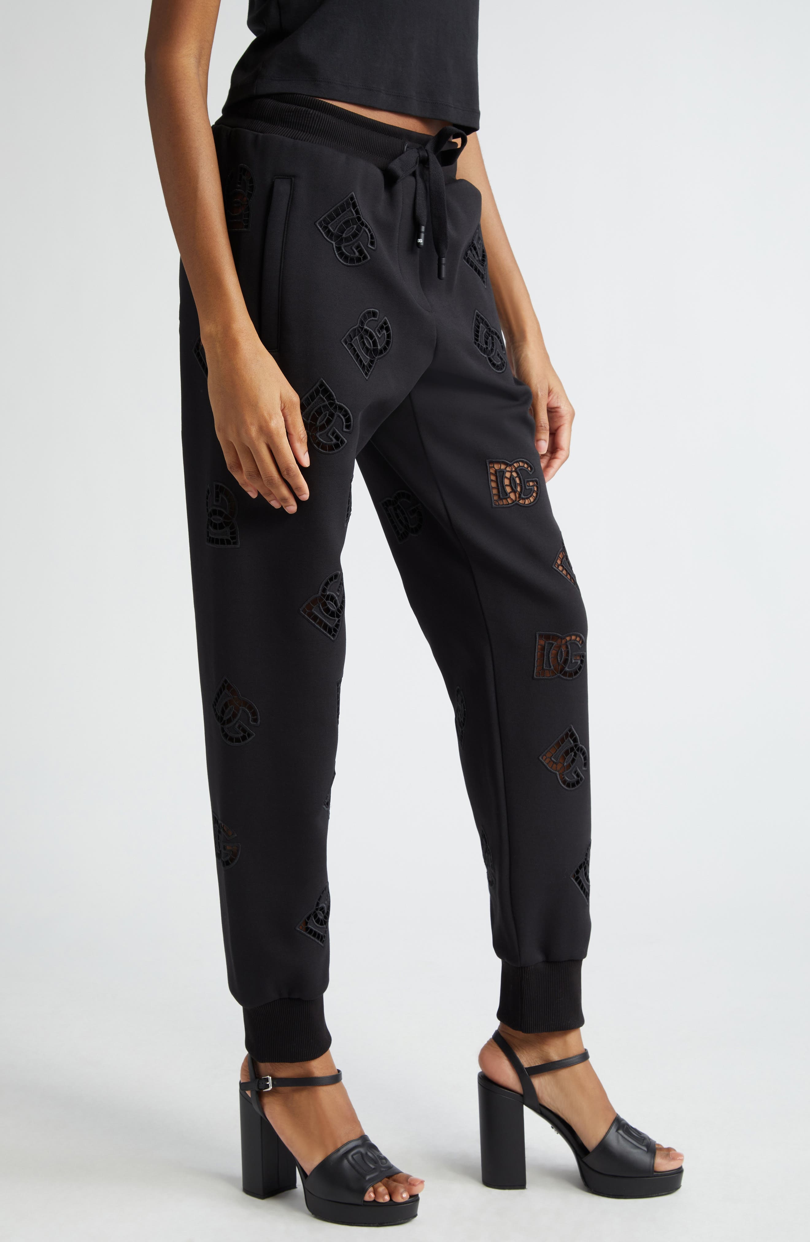 Eyelet Logo Cotton Blend Joggers - 4