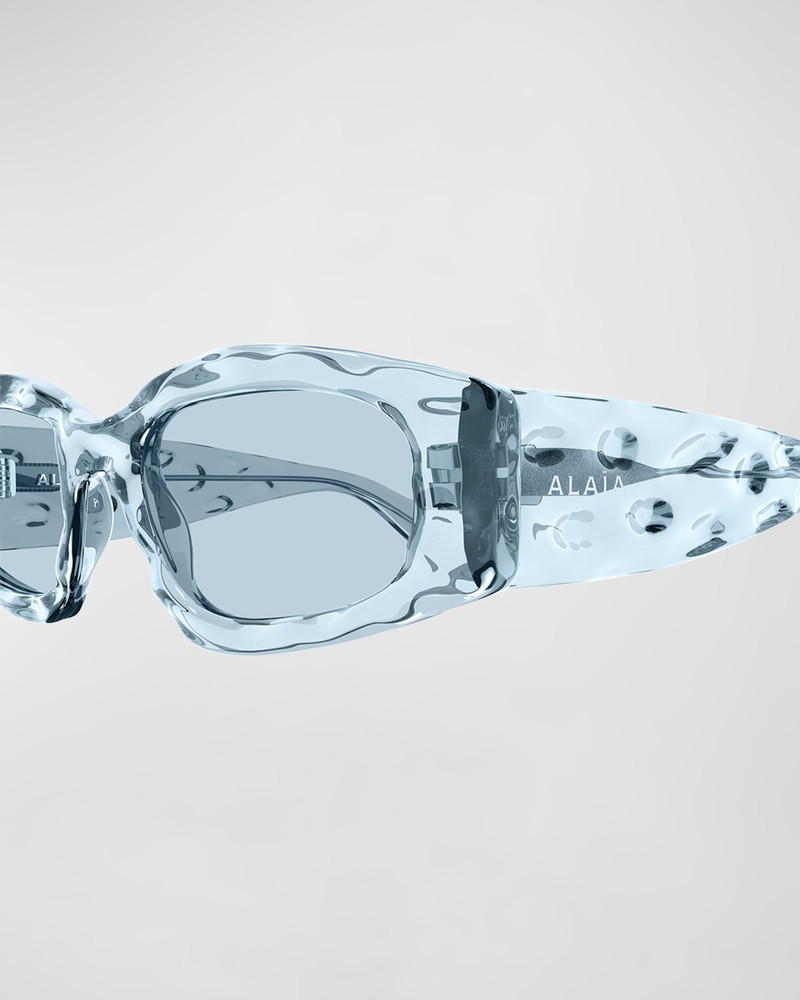 Alaïa Wavy Acetate Rectangle Sunglasses outlook