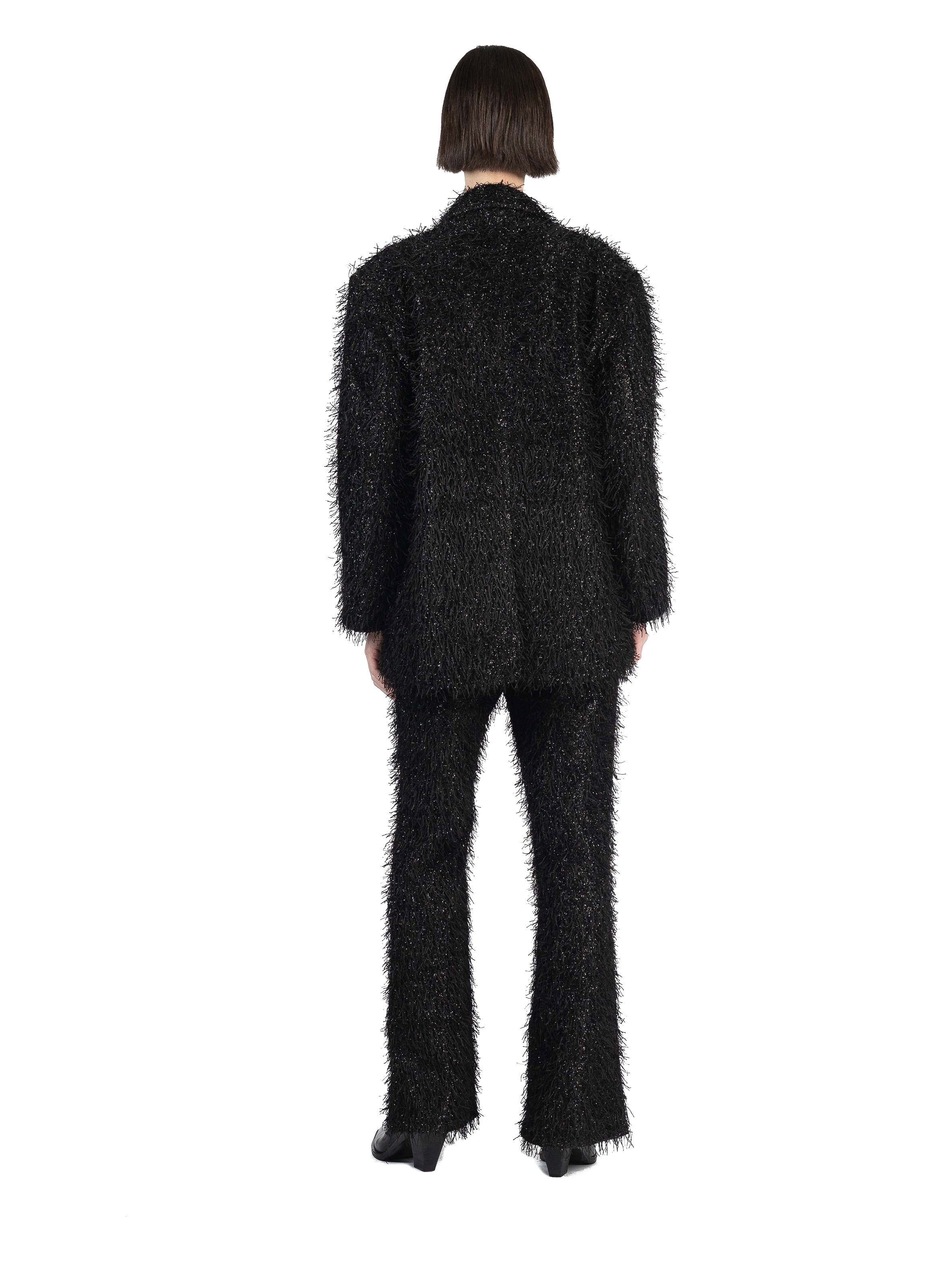 Fluffy Tailored Jacket Black - 4