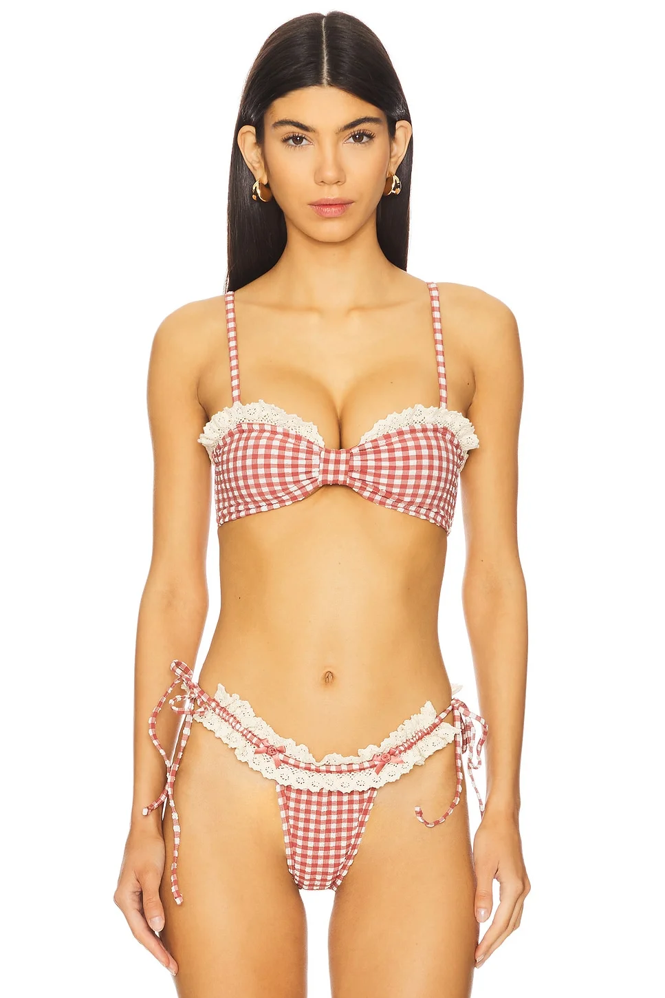 Gingham Bandeau Bikini Top - 1