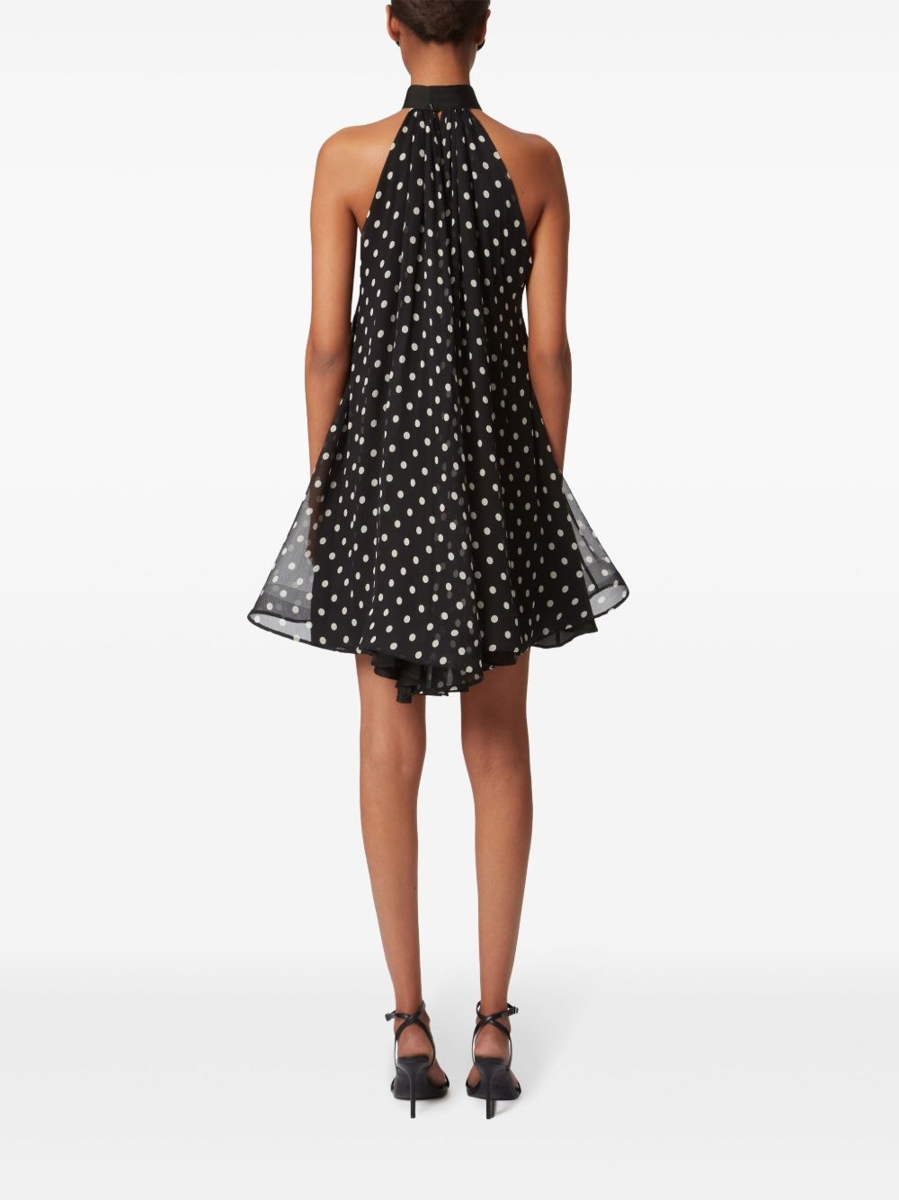 peplum-hem halterneck mini dress - 4