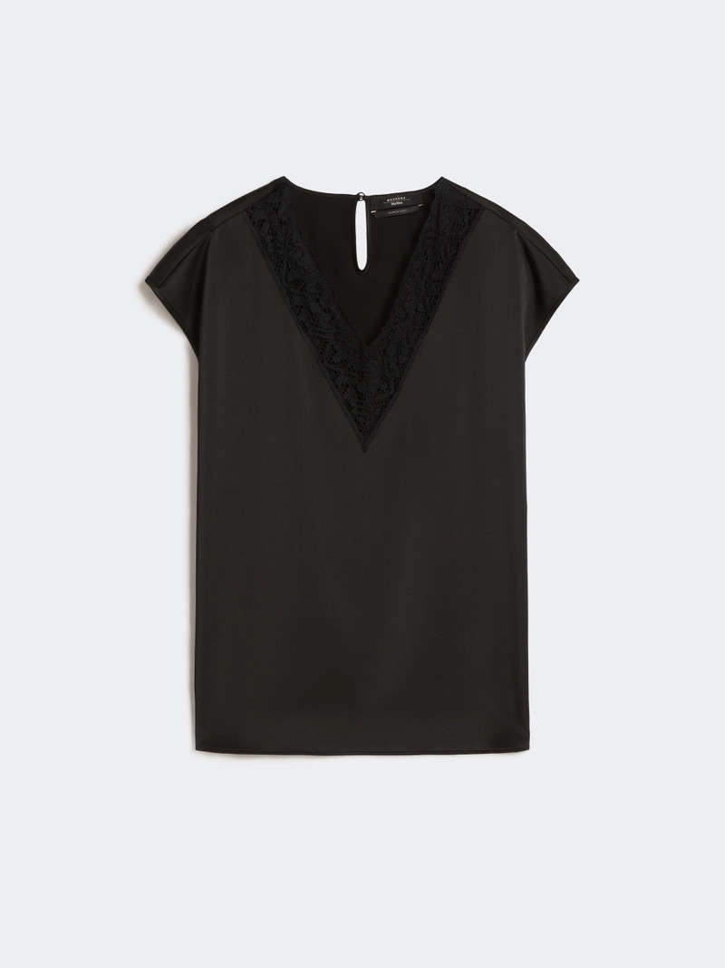 STAFFA Feminine satin top - BLACK 1