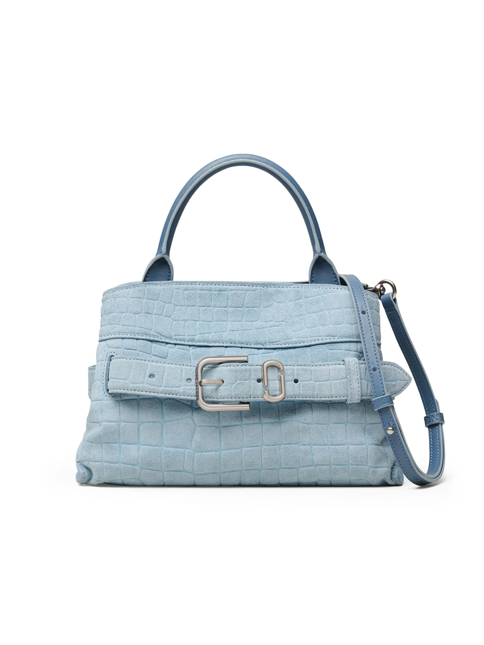 Women's The Dakota Small Croc Suede Satchel Bag - Blue Mist - 1
