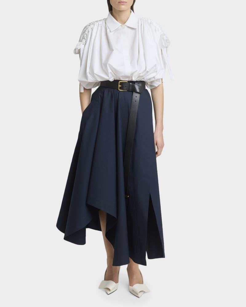 Givenchy Ruched Cotton-Poplin Crop Collared Bubble Shirt outlook