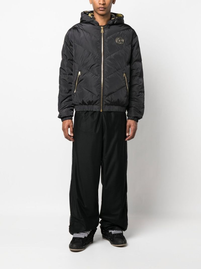 VERSACE JEANS COUTURE quilted hooded down jacket outlook