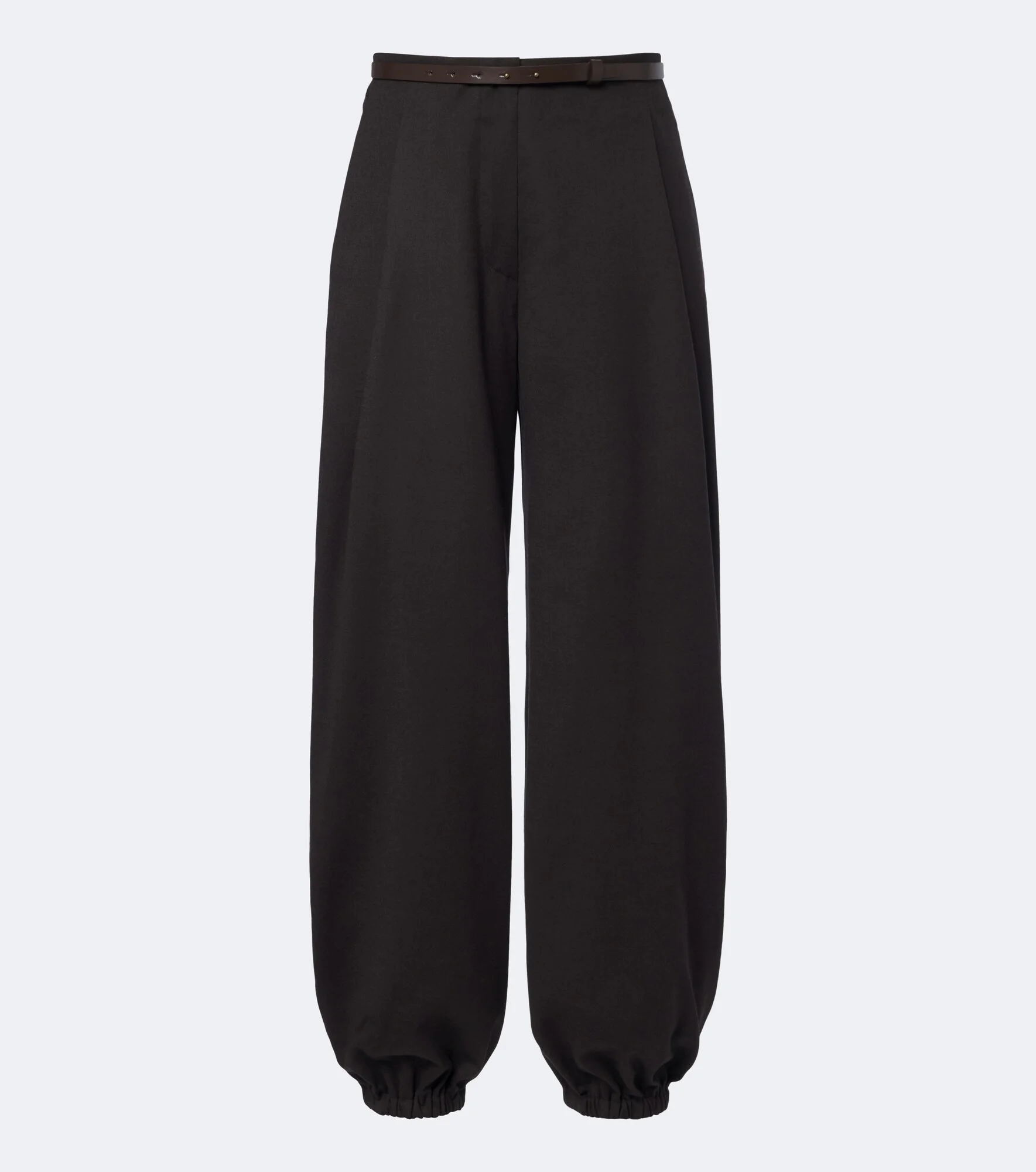 Belted wool-blend wide-leg pants - 1