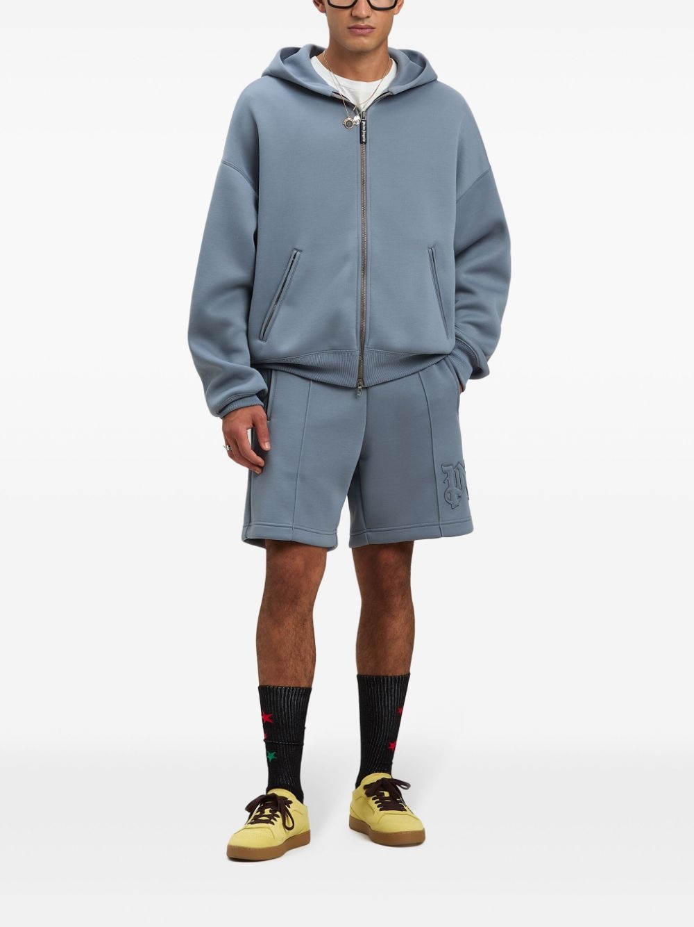 curved-logo hoodie - 2