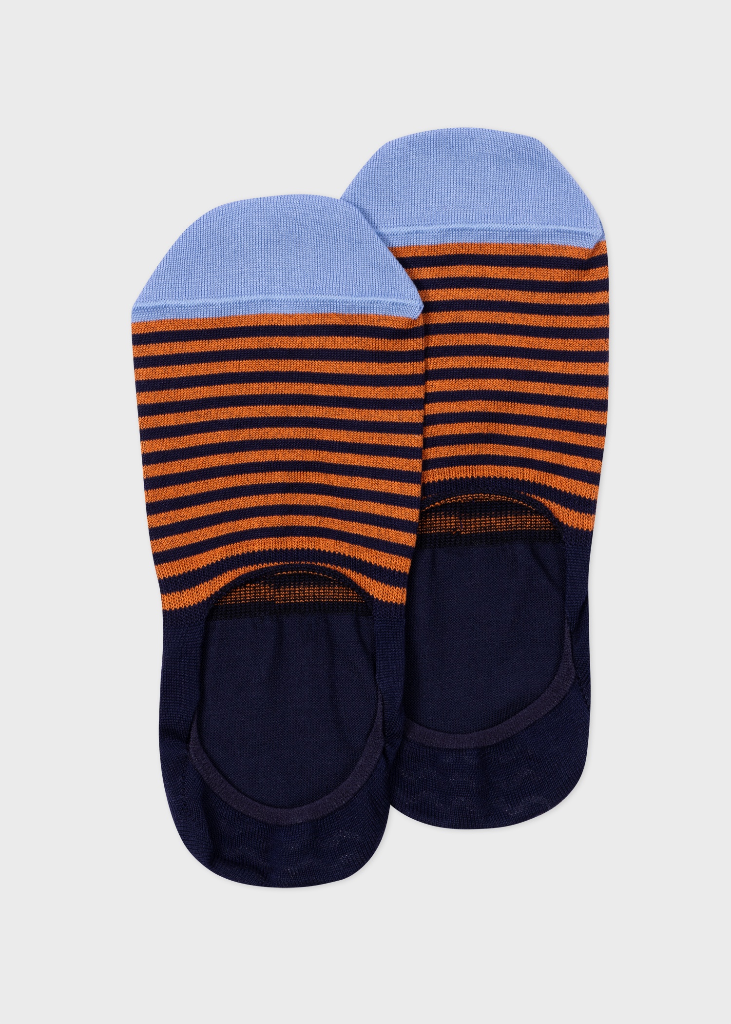 Navy Stripe Loafer Socks - 1