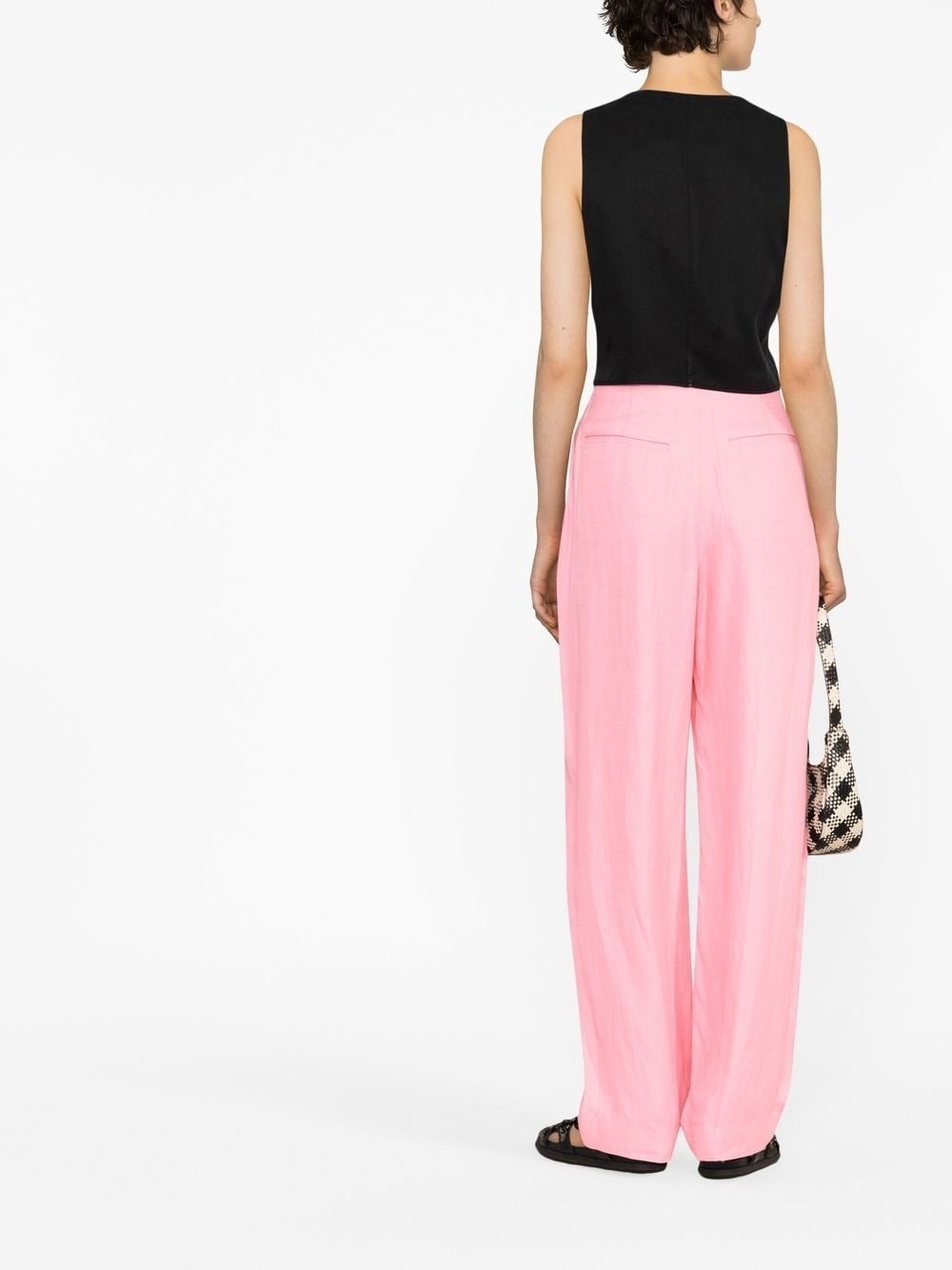 pleated straight-leg trousers - 4