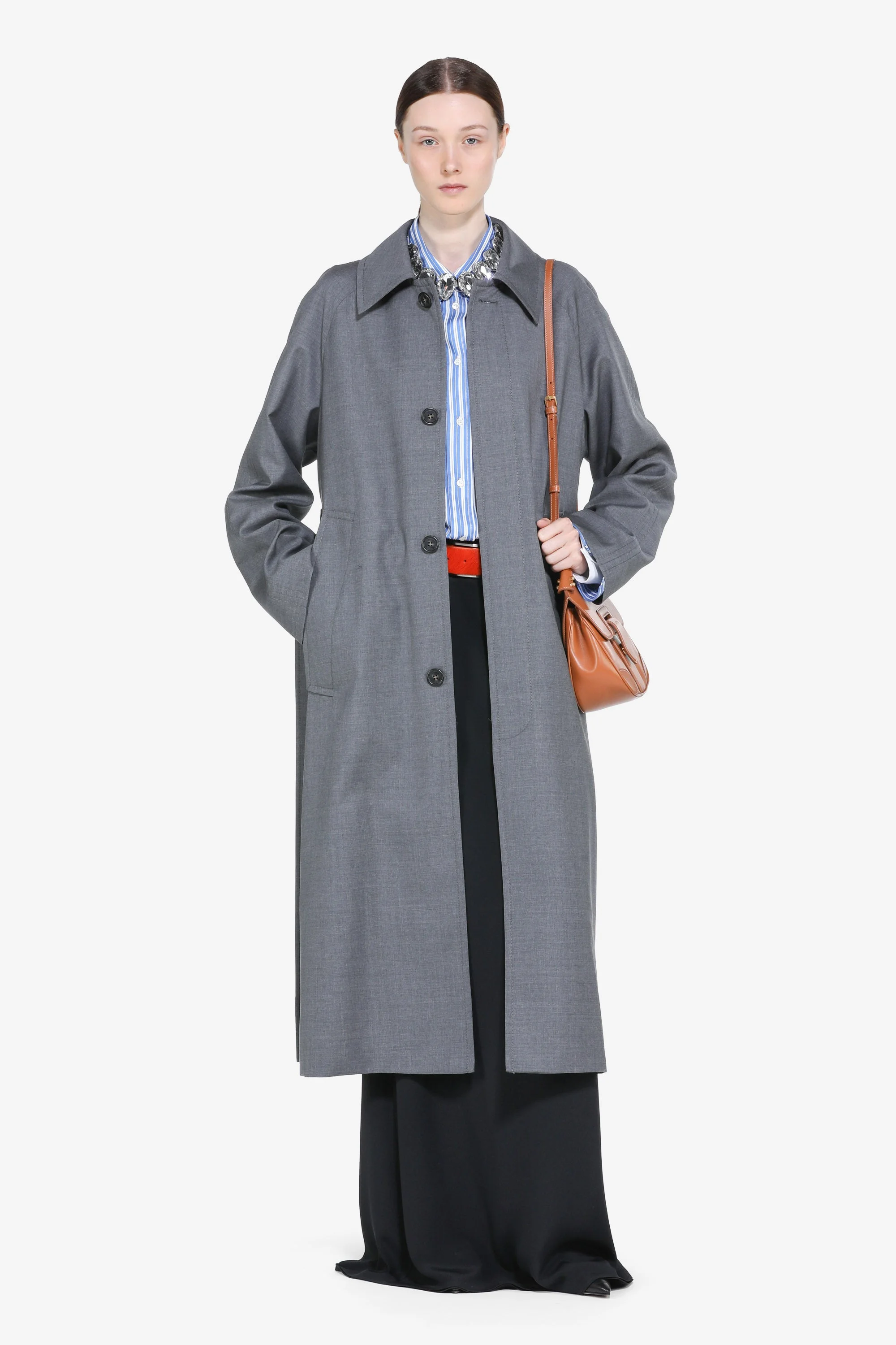 LONG SINGLE-BREASTED COAT - 1