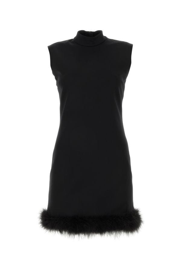 MSGM Black stretch virgin wool mini dress | REVERSIBLE