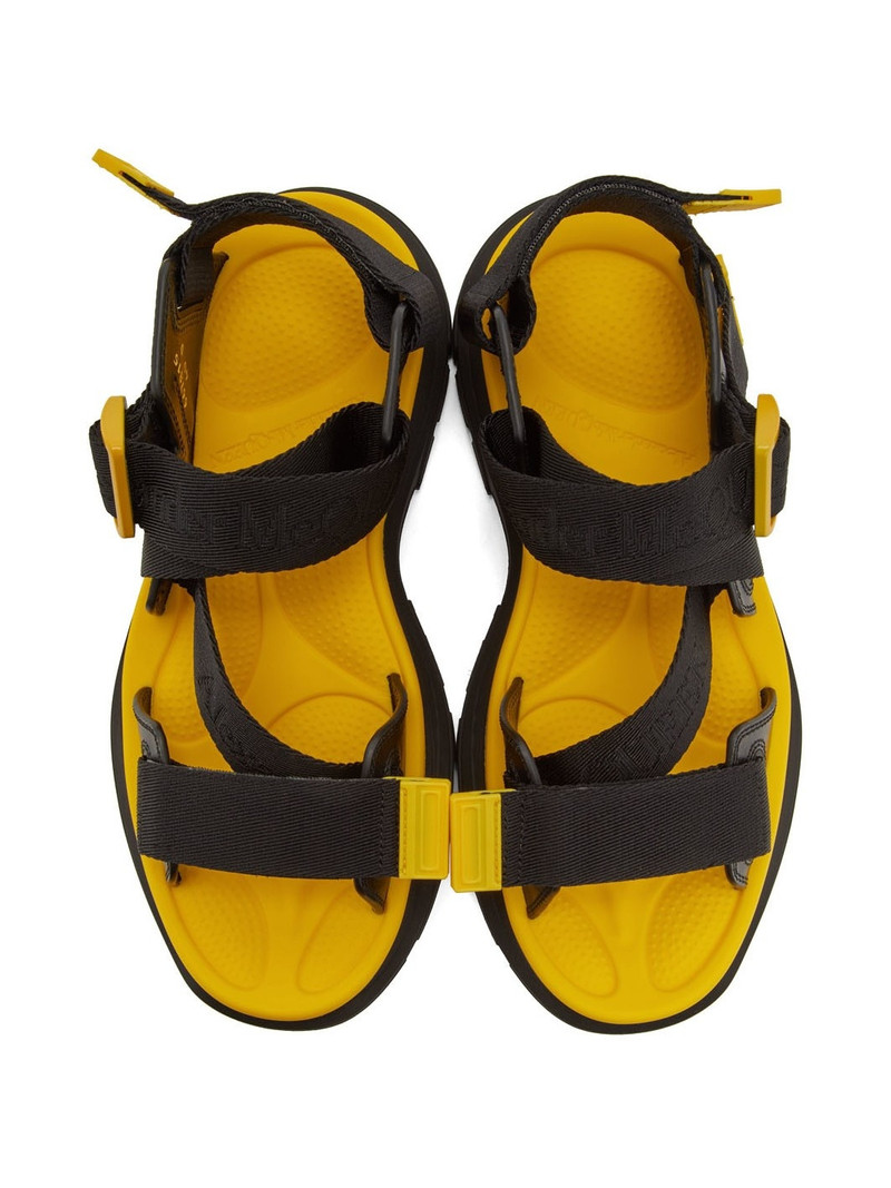 Black & Yellow Logo Webbing Sandals 5