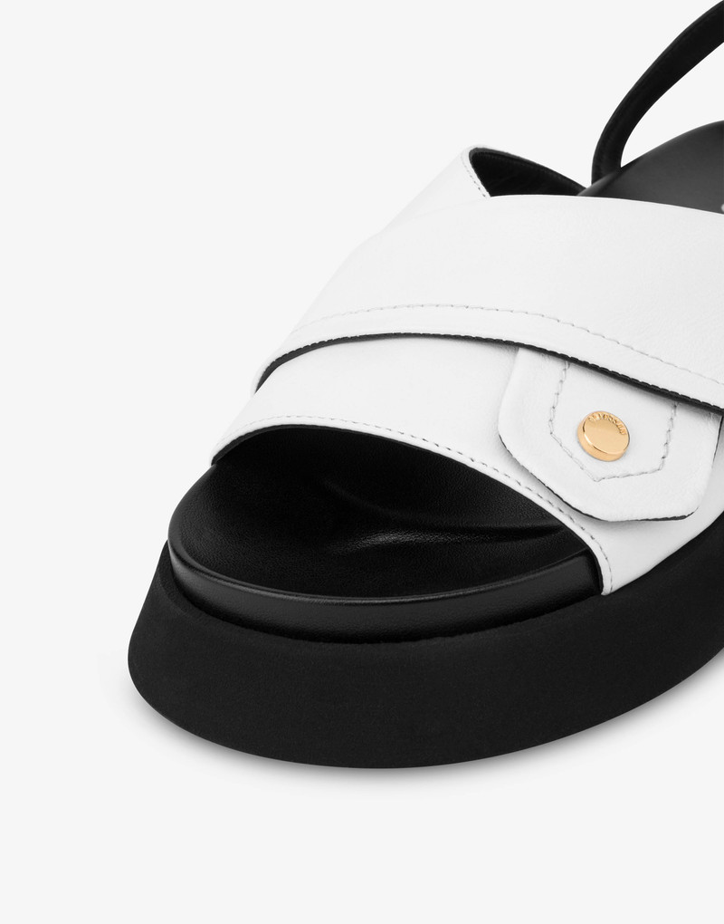 NAPPA LEATHER BIKER LOW SANDALS 4