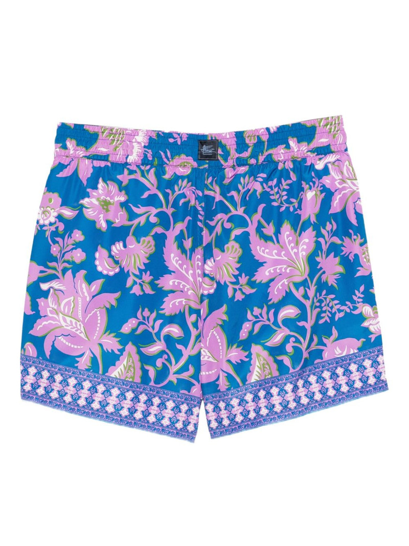 Etro floral-print trim swim shorts outlook
