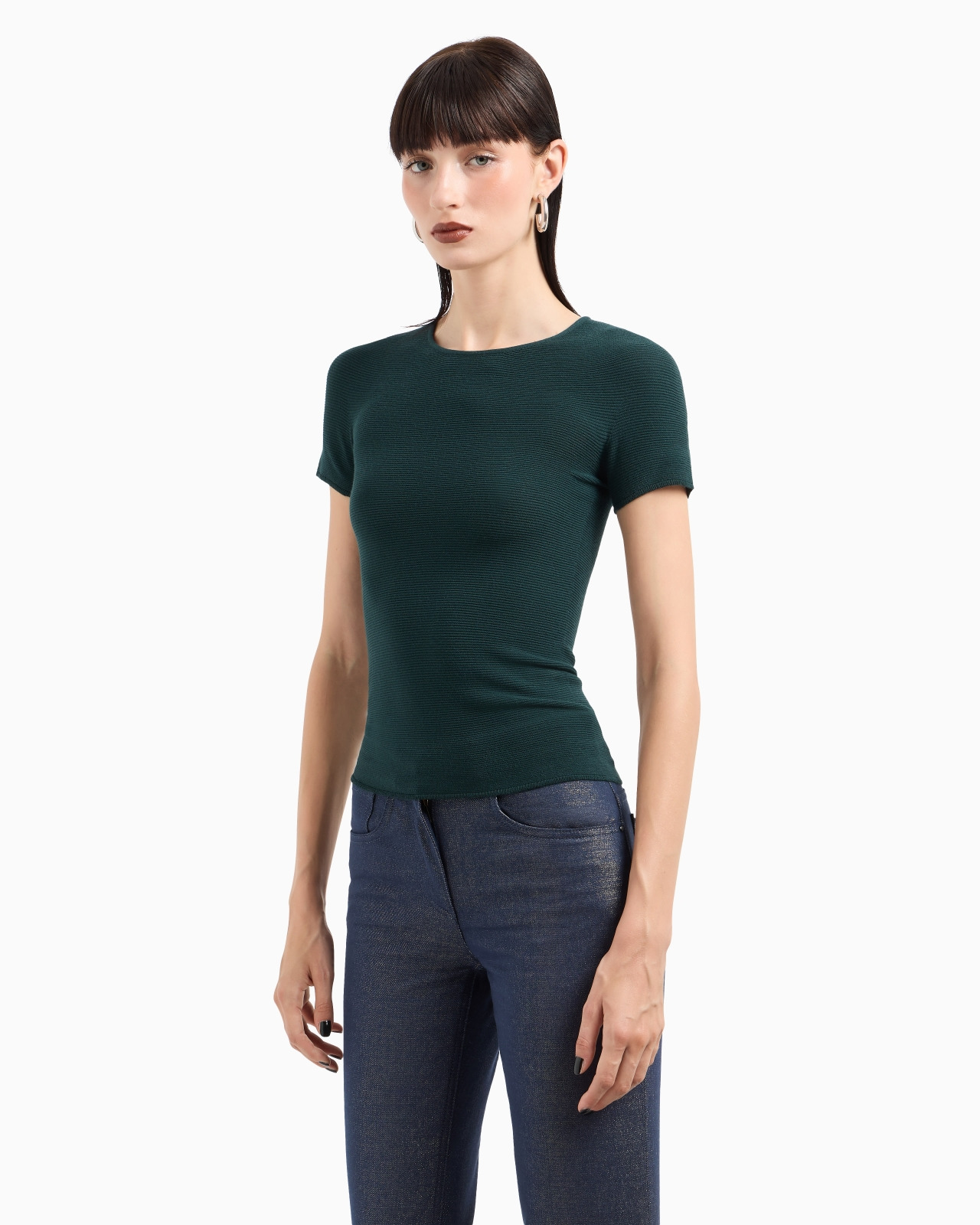 Links-stitch viscose short-sleeved jumper - 2