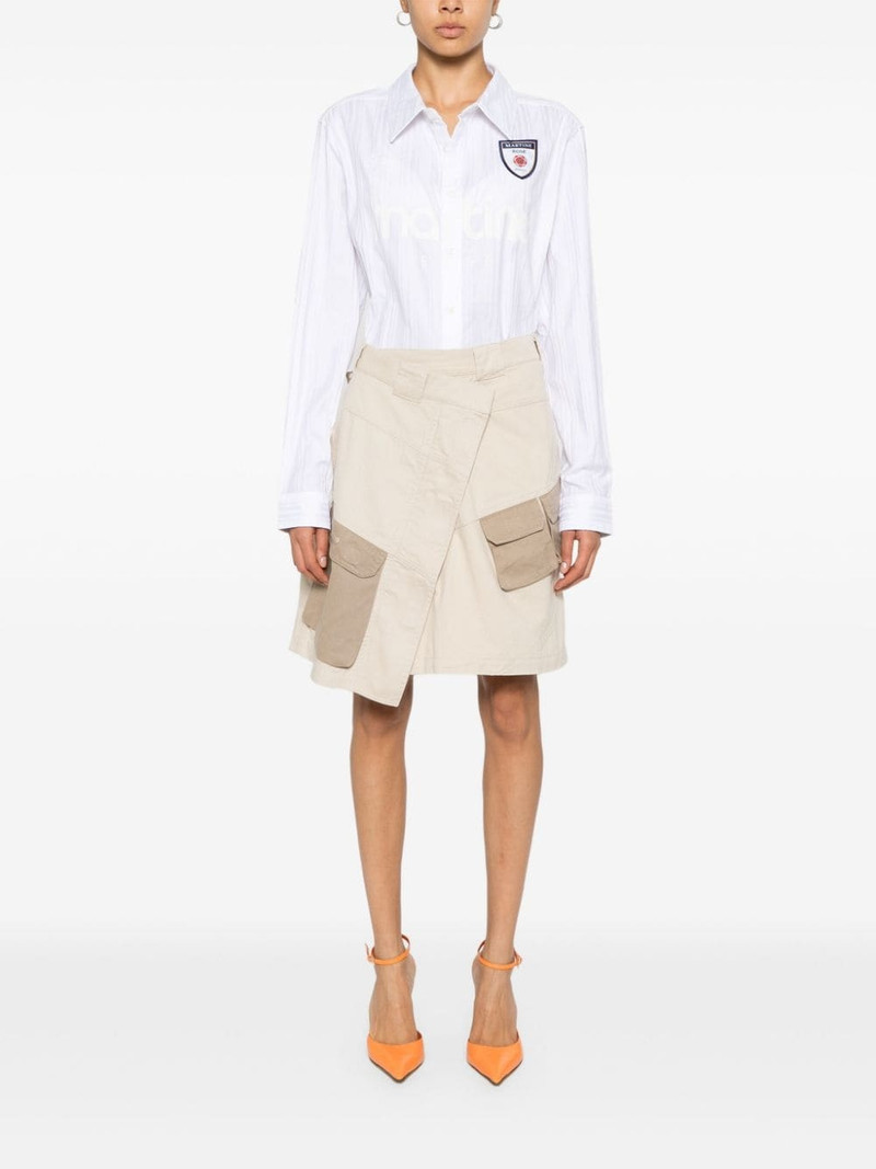 Martine Rose logo-embroidered asymmetric skirt outlook