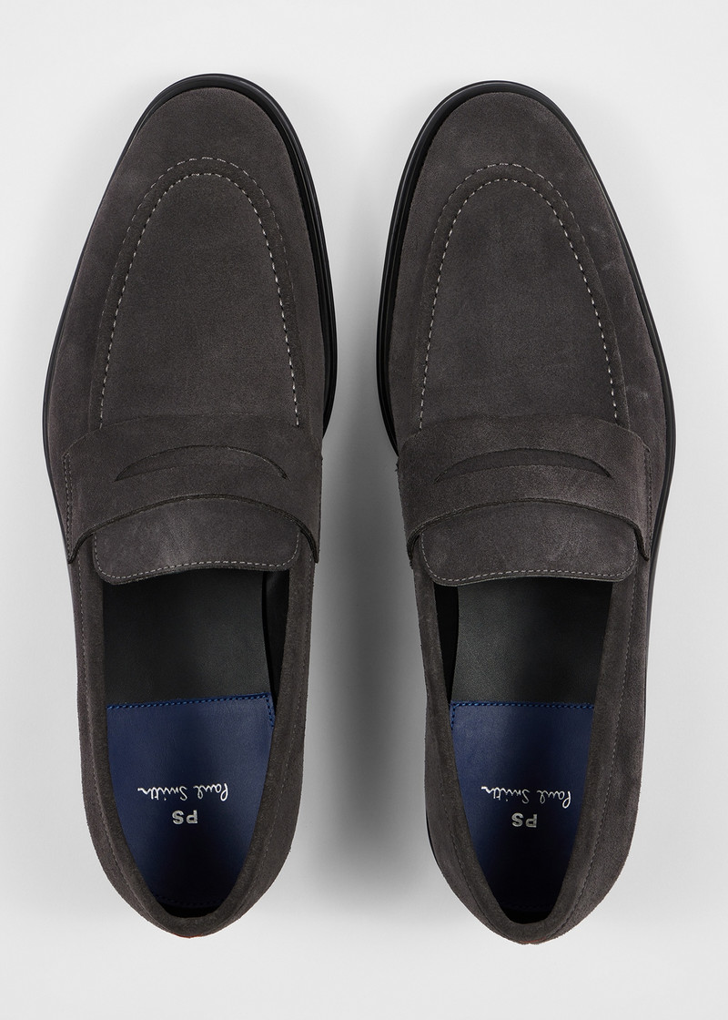 Dark Grey Suede 'Pierce' Loafers 3