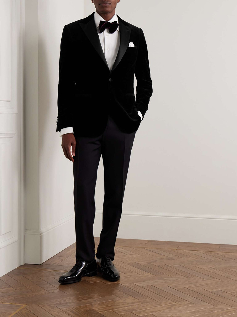 Canali Slim-Fit Satin-Trimmed Cotton-Velvet Tuxedo Jacket outlook