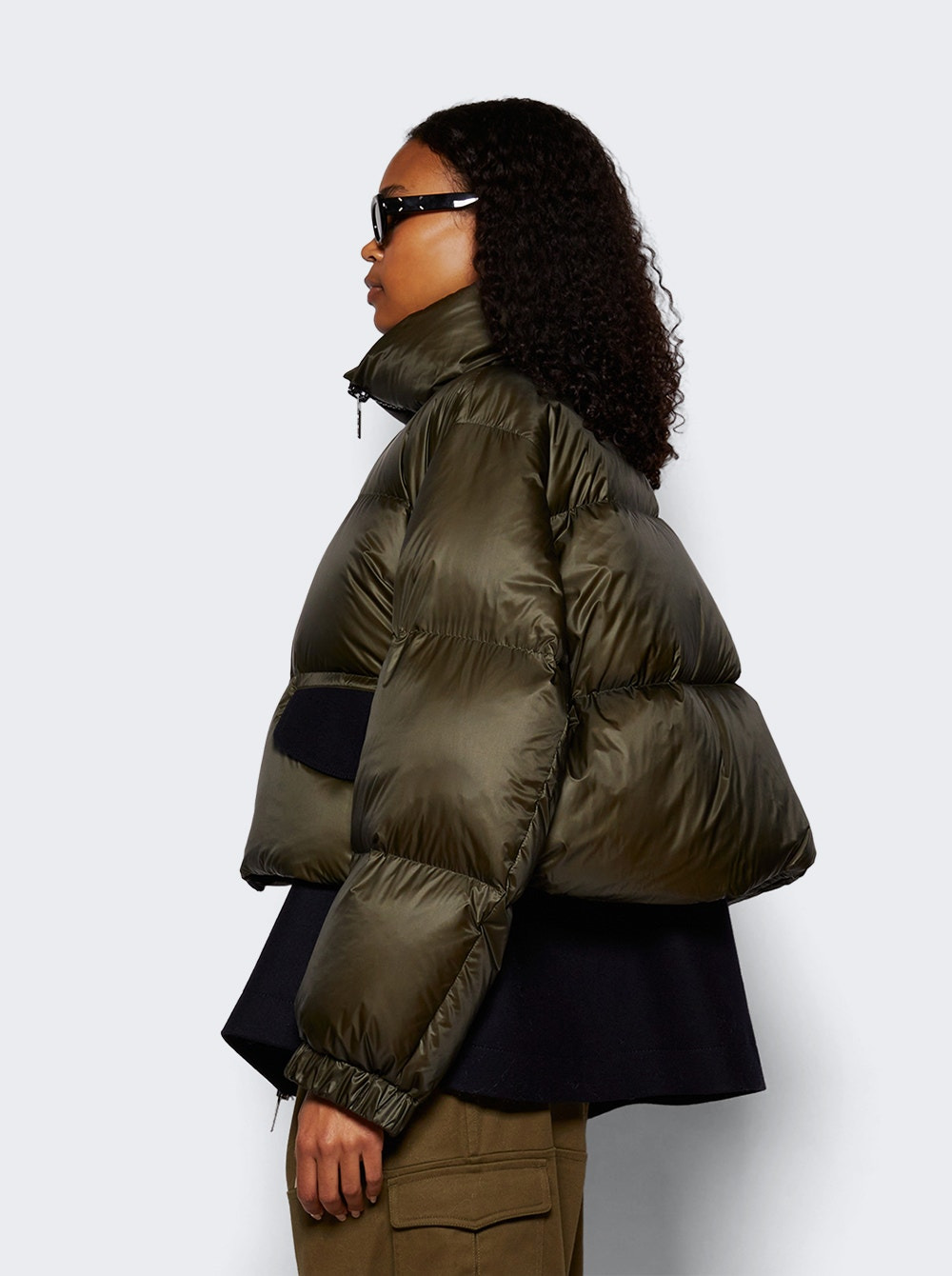Padded Puffer Jacket Khaki And Navy - 4