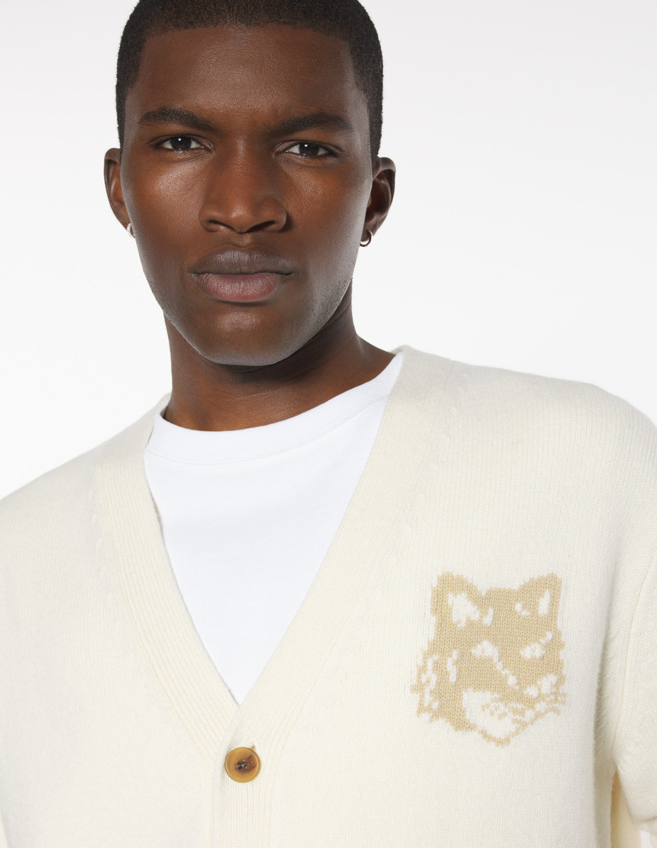 FOX HEAD INTARSIA MERINO CARDIGAN - 4