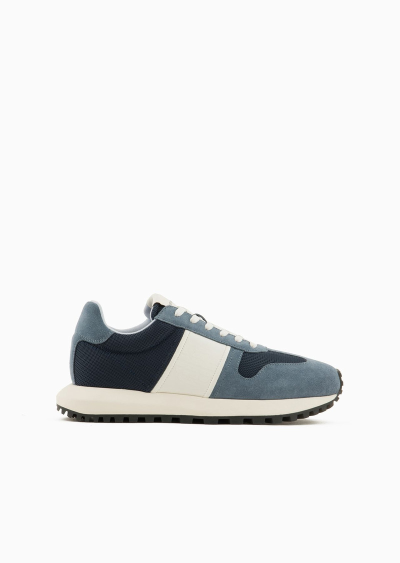 Mesh sneakers with suede details 1