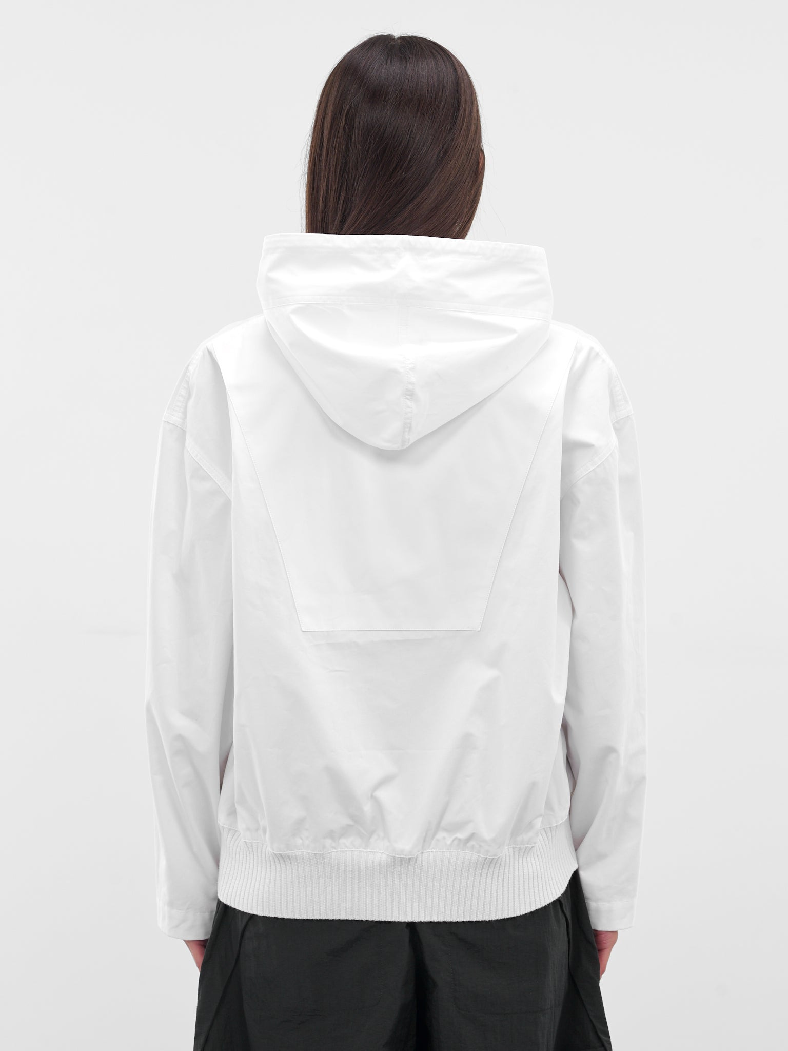 White Haut Trapezi Relaxed Hoodie - 3