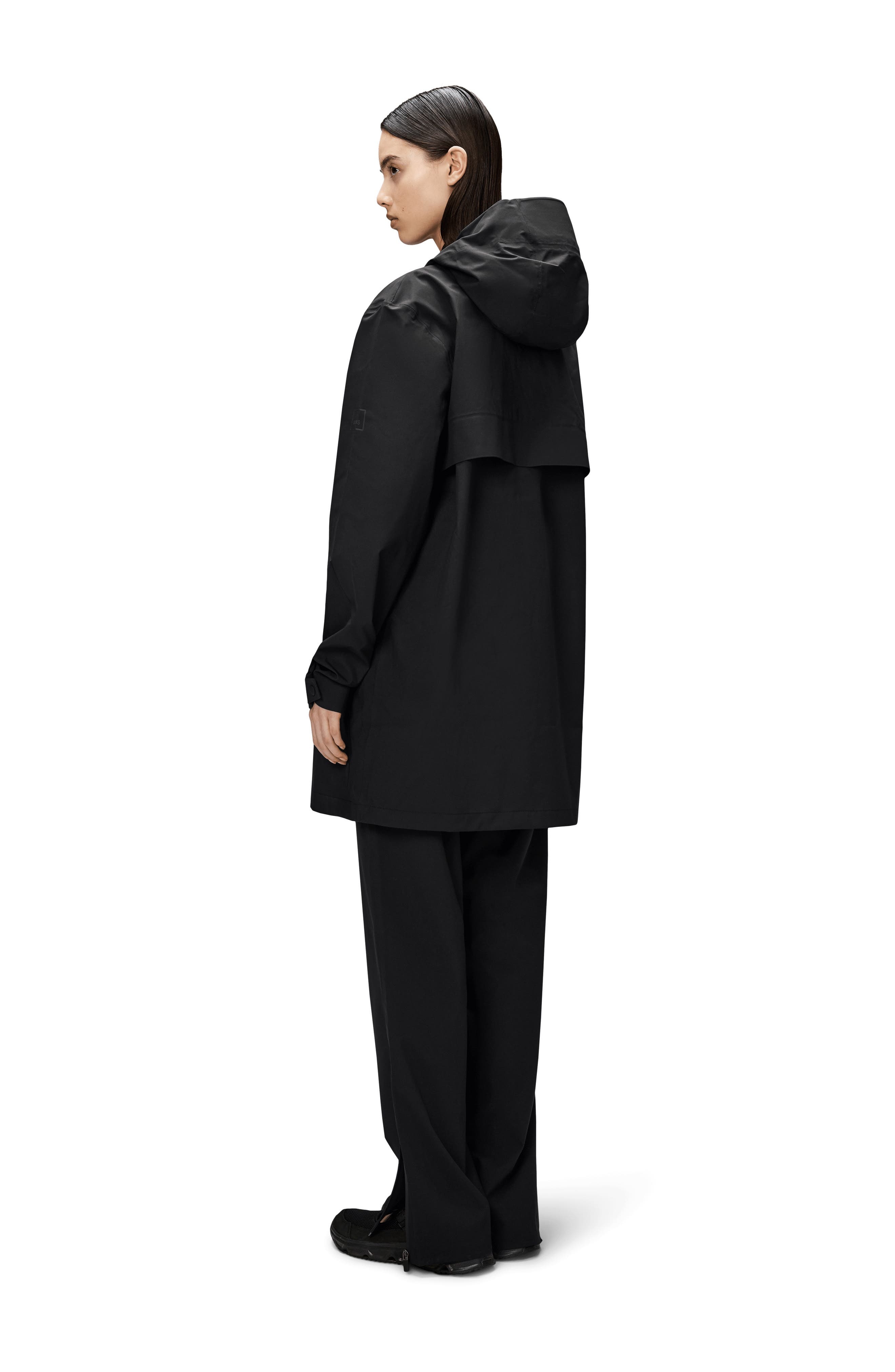 Rains Suva Hardshell Hooded Long Rain Jacket in Black at Nordstrom - 7