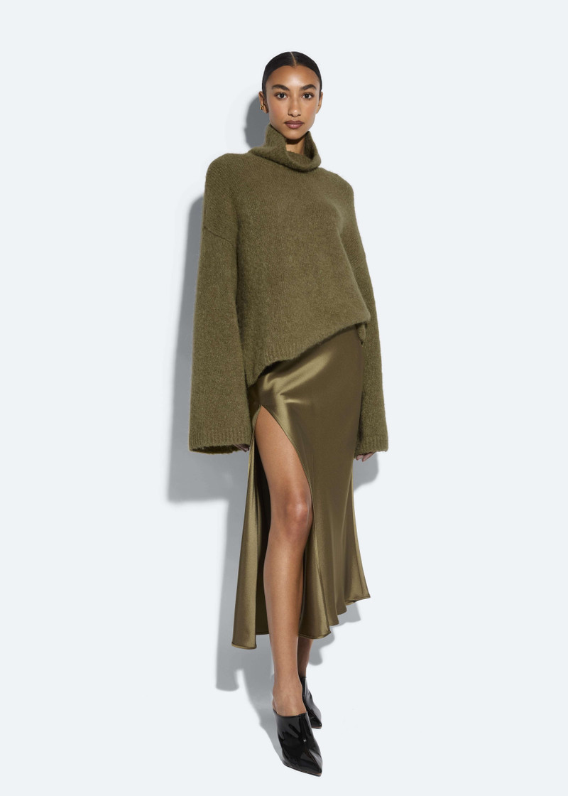 LAPOINTE Satin Bias Midi Skirt outlook