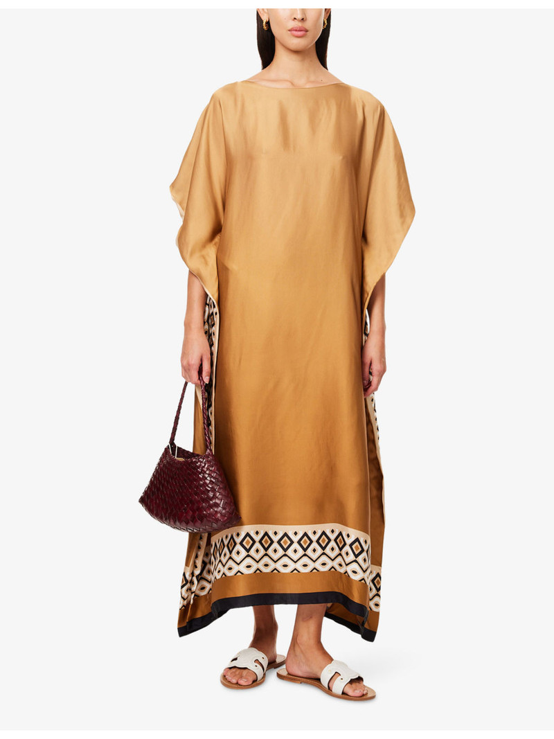 Max Mara Graphic-Print Relaxed-Fit Satin Kaftan outlook