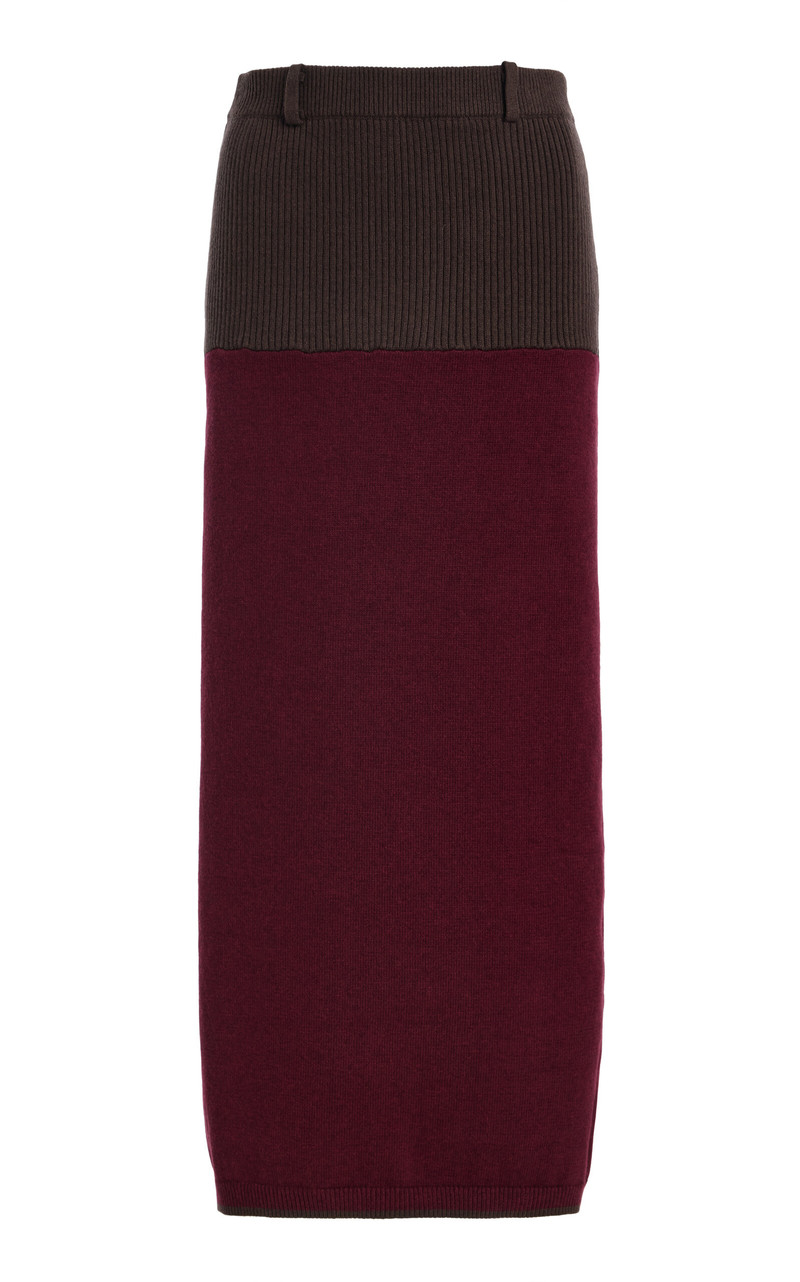 Colorblock Knit Midi Skirt 1