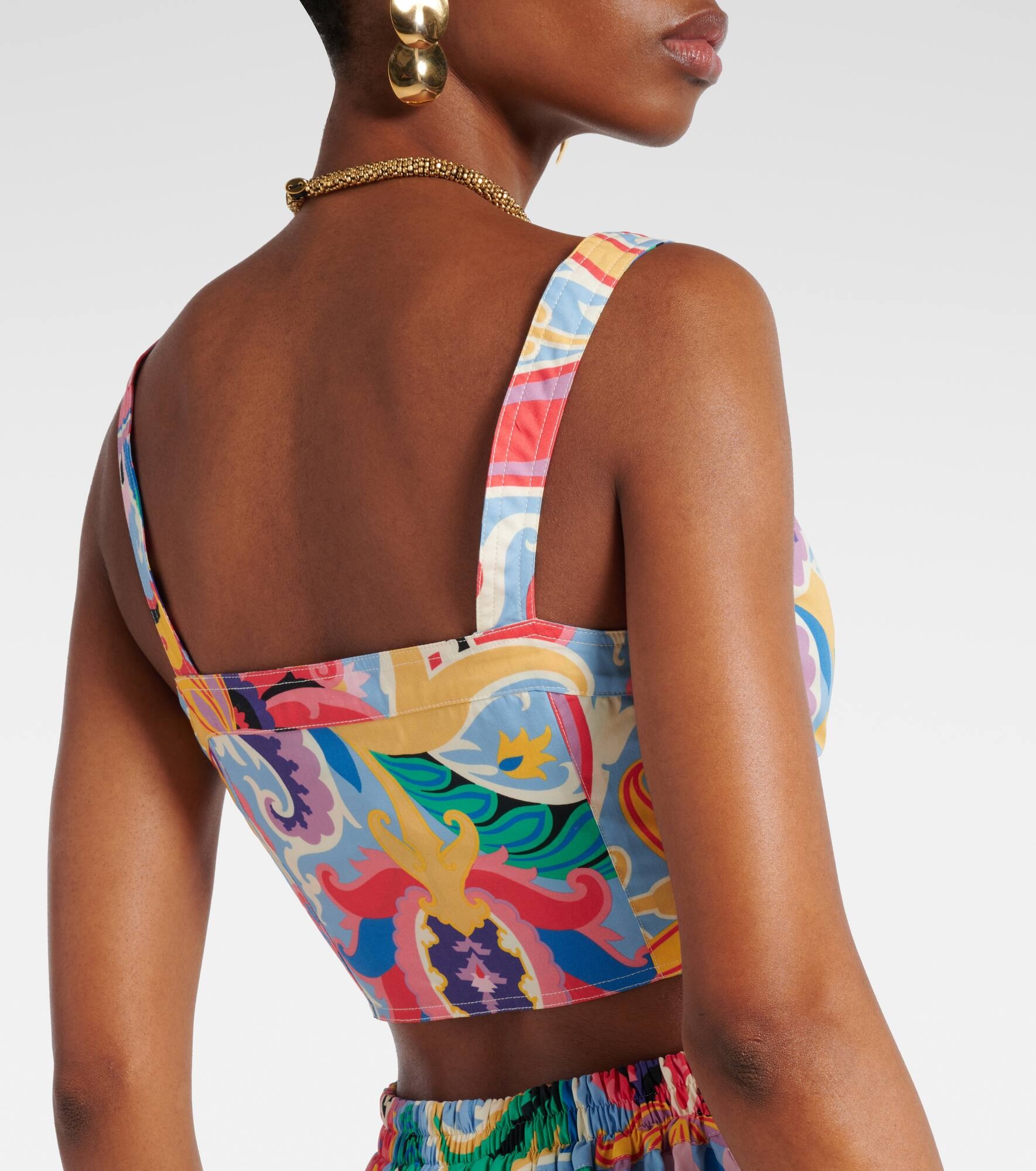 Printed cotton crop top - 5