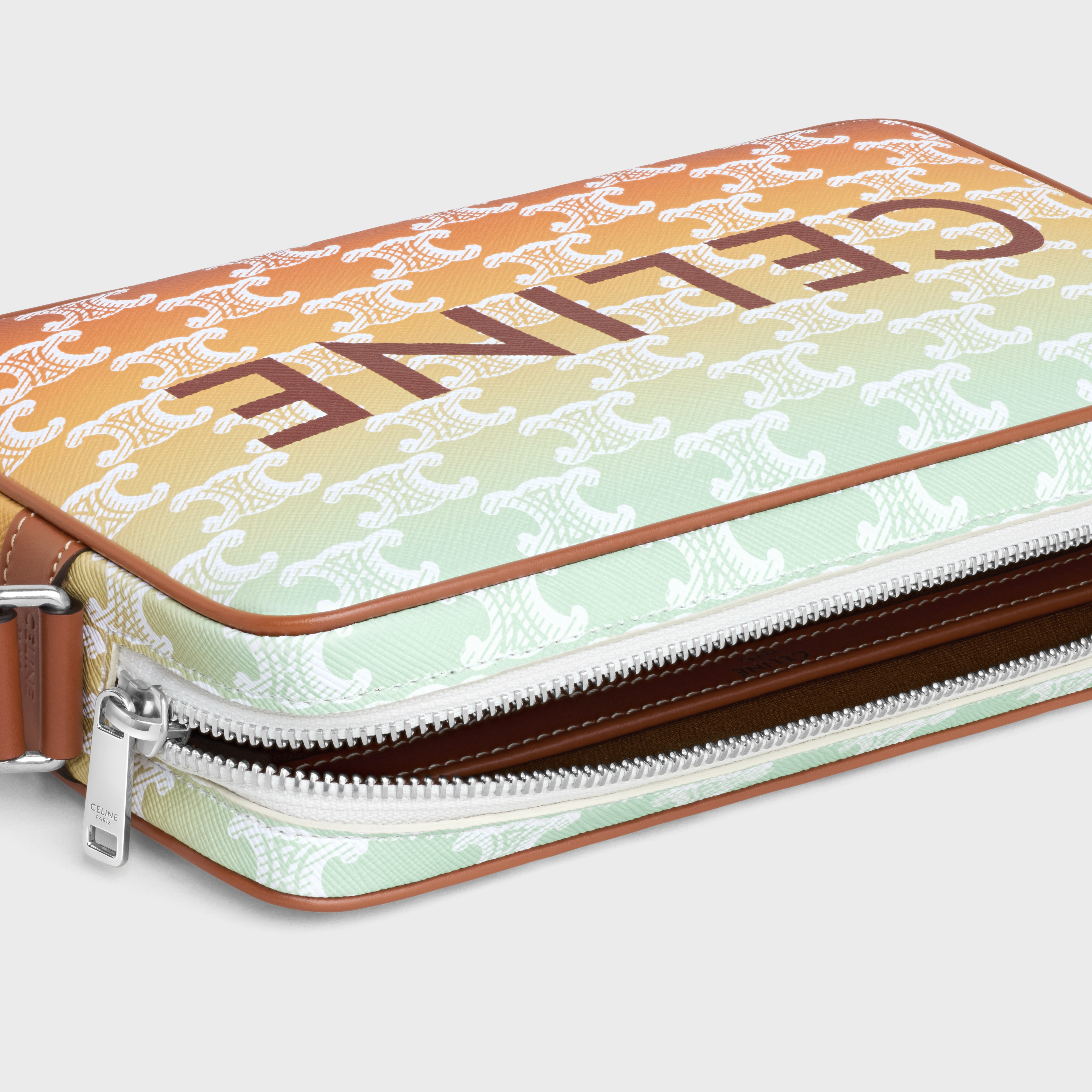 Medium Messenger Bag in TRIOMPHE CANVAS SUNSET AND CALFSKIN - 4