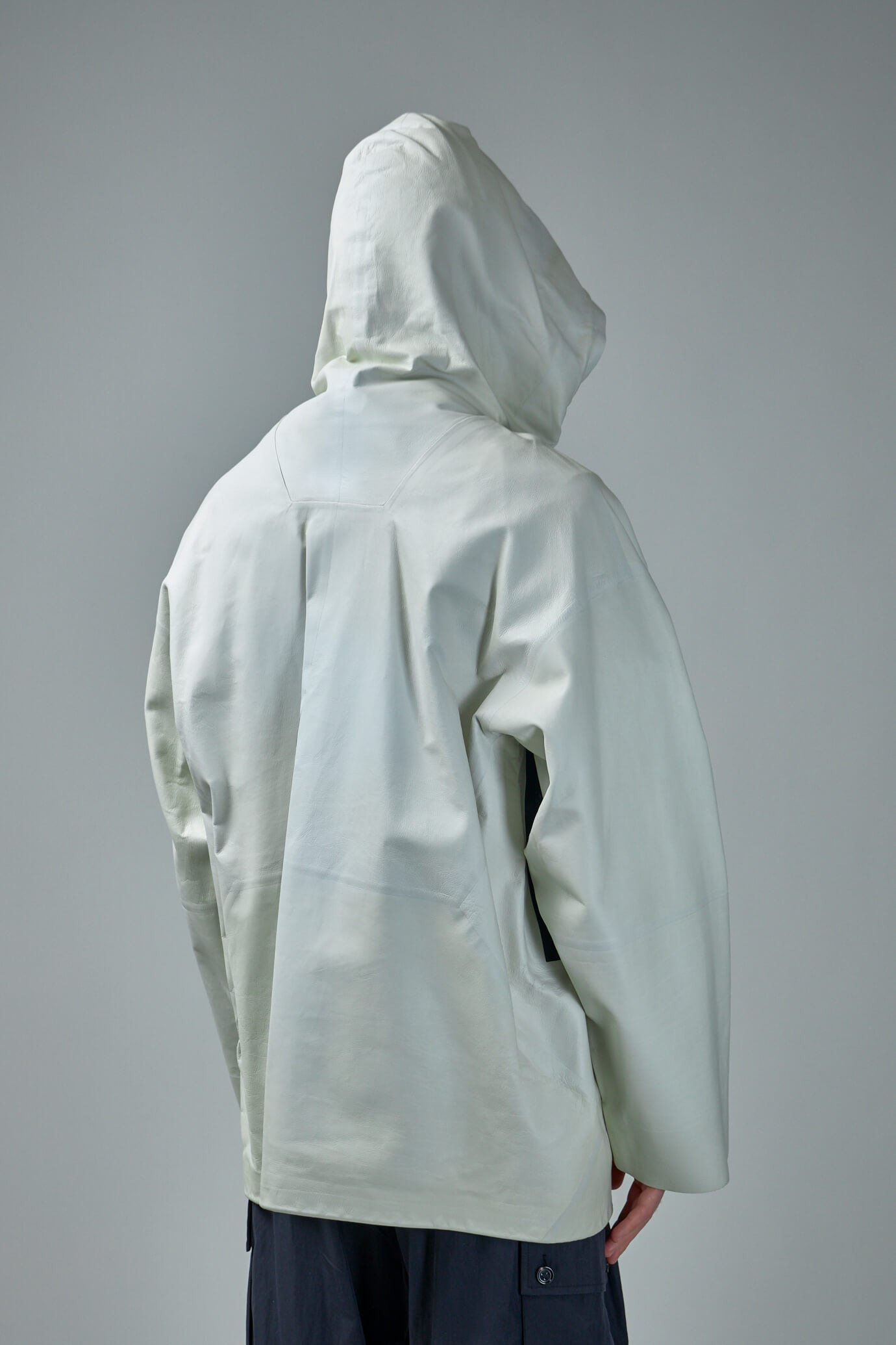 Blouson Knit Leather off white - 3