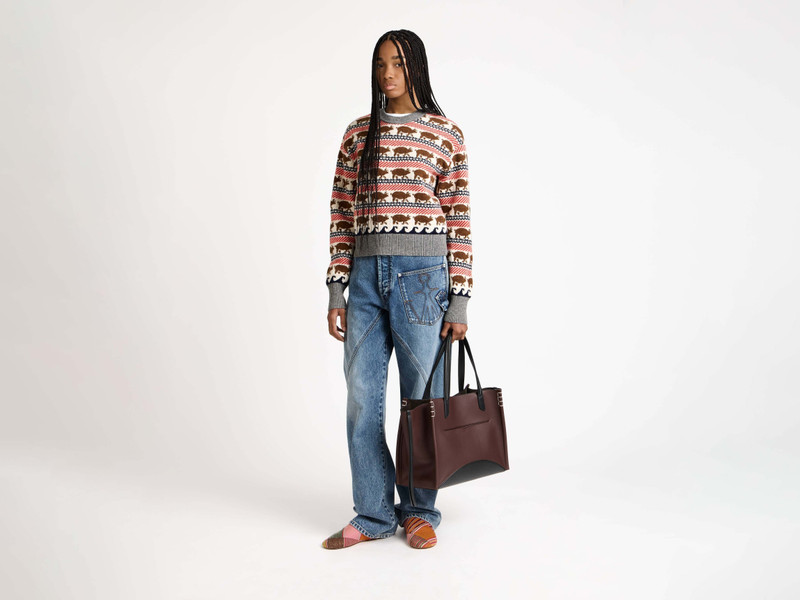 JW Anderson FAIRISLE 'PIG' JUMPER IN RED outlook