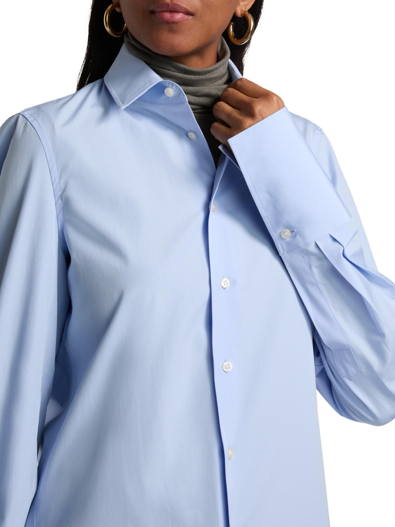 Women's New Classic Cotton Button-Front Shirt - Blue 6