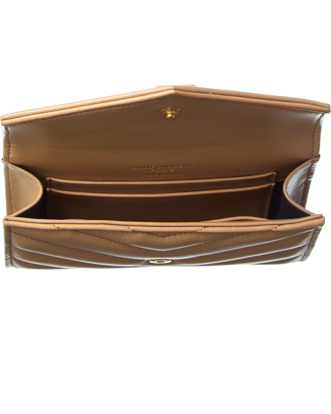 Saint Laurent Small Matelasse Leather Envelope Wallet - 3