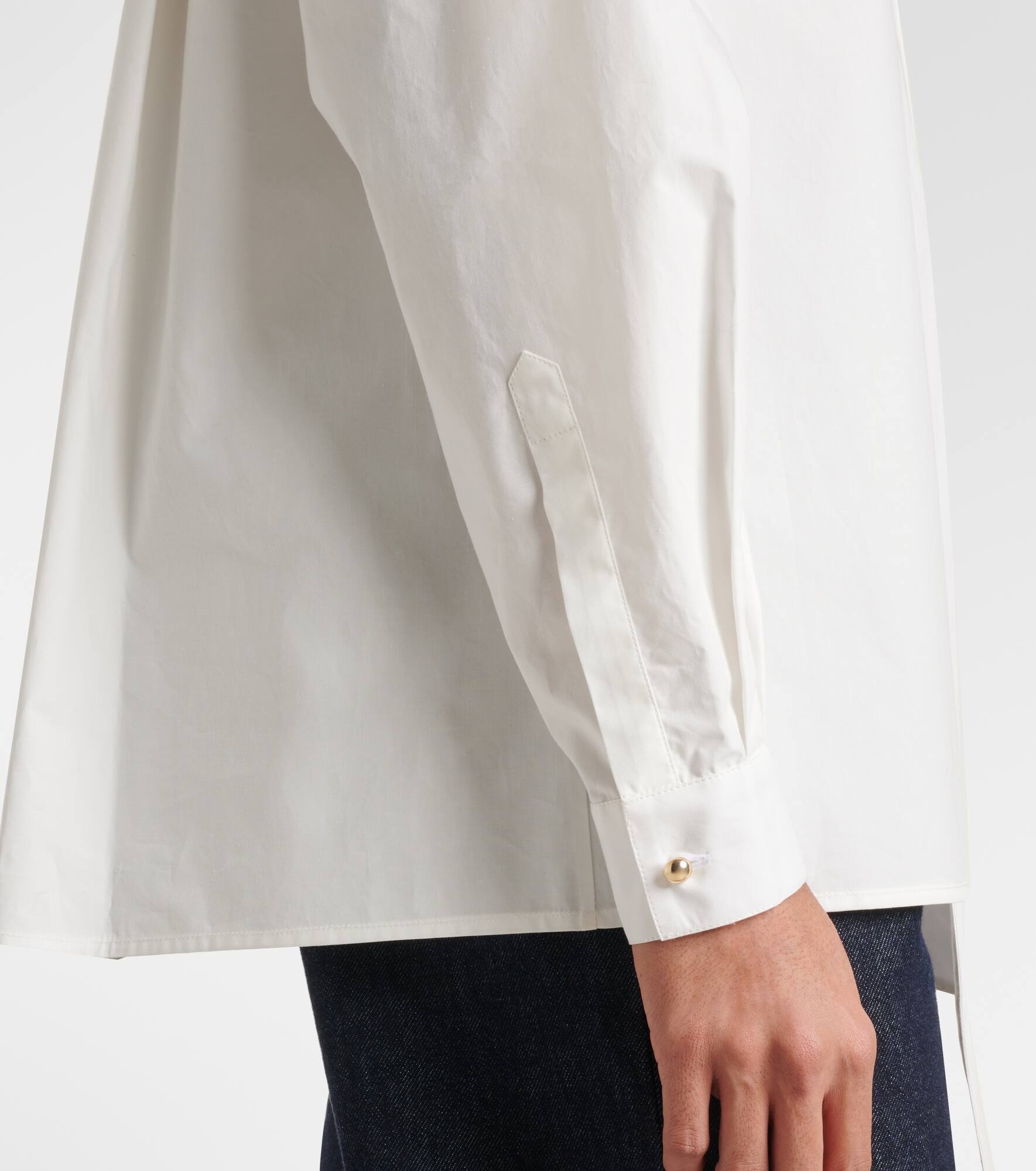 Floral-appliqué cotton poplin shirt - 5