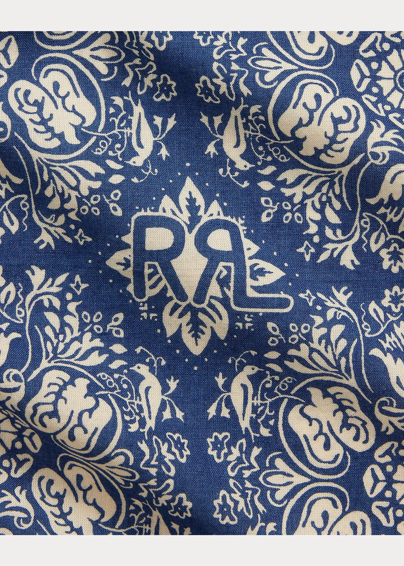 Indigo Floral-Print Cotton Bandanna 3