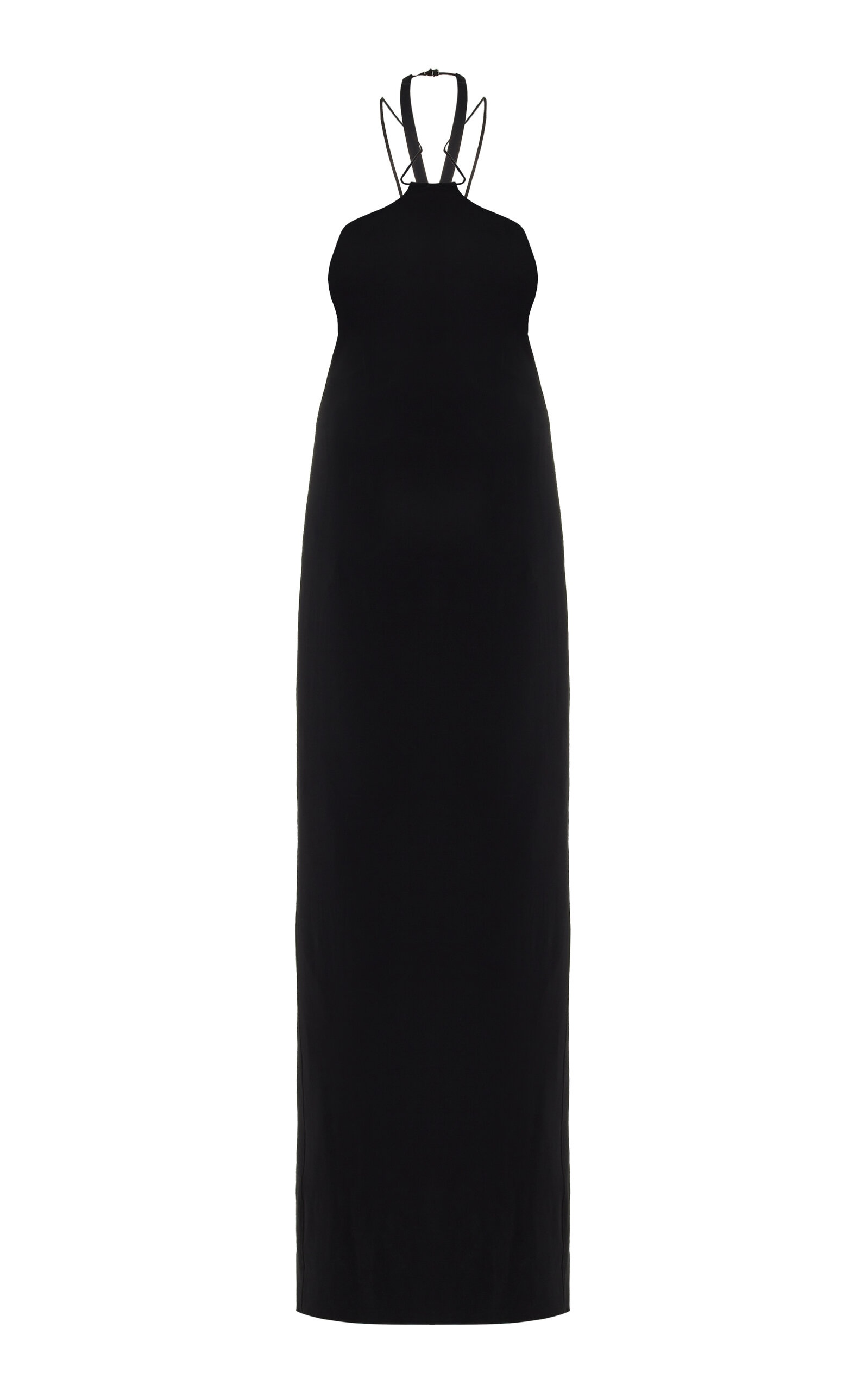 Crepe Halter Maxi Dress black - 1