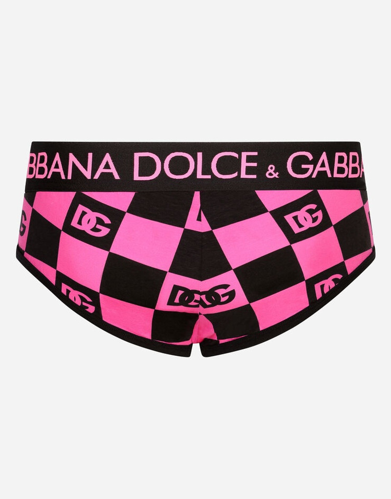 Damier-print jersey Brando briefs with DG logo 3