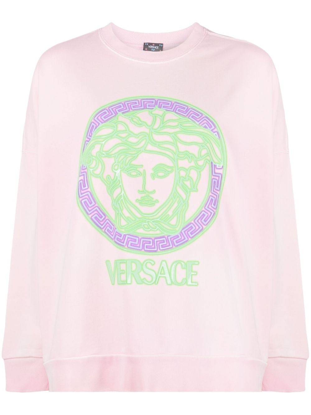 Medusa logo-appliqué cotton sweatshirt - 1