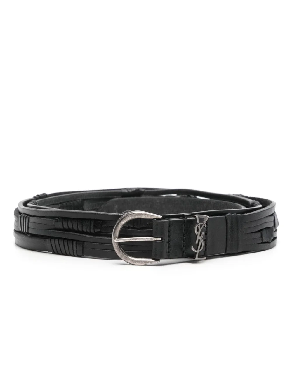 Cassandre logo-plaque leather belt - 1