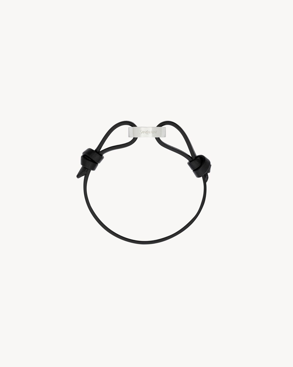 RING BRACELET IN LEATHER AND STERLING SILVER - 2