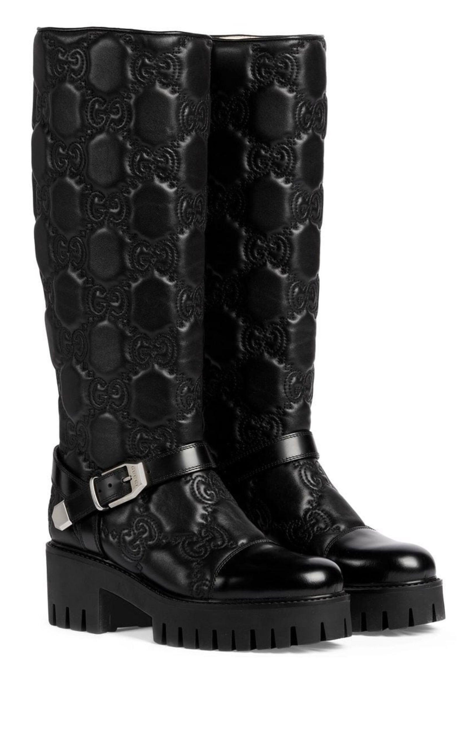GG Matelassé Lug Sole Boots - 3